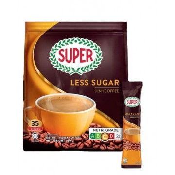 Super 3-in-1 Coffee Less Sugar (30 Sachets) 12g