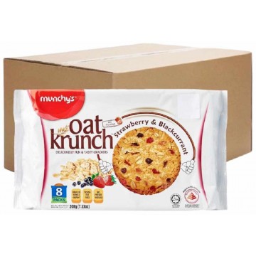 Munchy's Oat Krunch Crackers Strawberry & Blackcurrant (12 Packets) 208g Munchy's Oat Krunch Crackers Strawberry & Blackcurrant (12 Packets) 208g