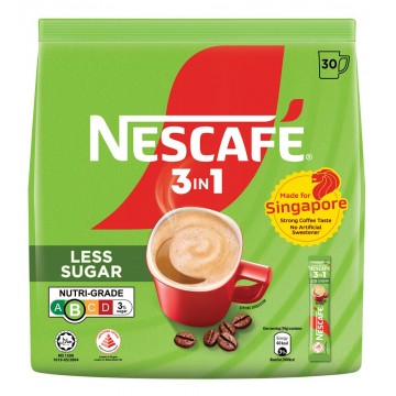 Nescafe 3-in-1 Less Sugar Instant Coffee 30 Sticks x14g ( 24 Packs )