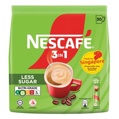 Nescafe 3-in-1 Less Sugar Instant Coffee 30 Sticks x14g ( 24 Packs )