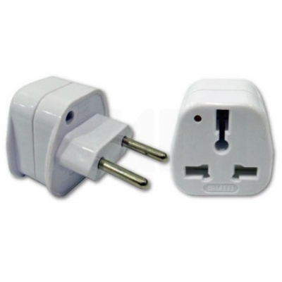 SUM 2-Pin Travel Adapter with Safety Shutter & Light - 8102N  ( Euro, South America, China, Vietnam )