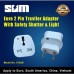 SUM 2-Pin Travel Adapter with Safety Shutter & Light - 8102N  ( Euro, South America, China, Vietnam ) - 1