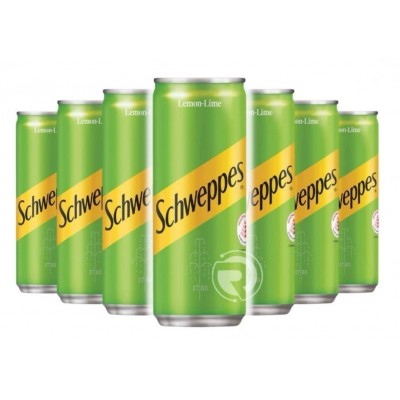 Schweppes Lemon Lime Soda Water Can Drink (24 Cans) 320ml