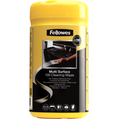Fellowes Surface Cleaning Wipes 100'S