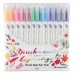 Pentel Brush Sign Pen Twin Tip 12 Colours Set - 1