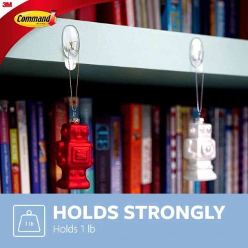 3M Command 17092CLR Damage-Free Hanging Clear Hook Small 2'S 450g
