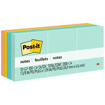 3M Post-it Notes 653-AST (1.5" x 2") 12'S Marseille Collection