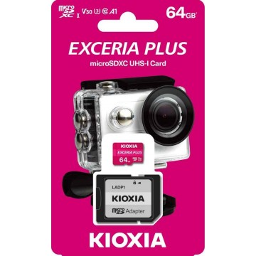 KIOXIA Exceria Plus microSD 4K Card 64GB w/SD Adapter