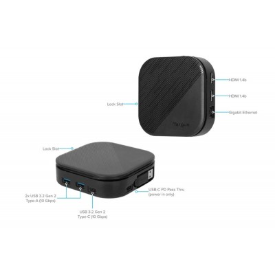 Targus USB-C Universal Dual HD Docking Station with 80W PD Pass-Thru