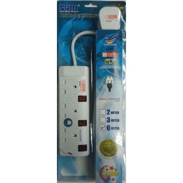 SUM 3-Way Portable Extension Socket Cable 6.0m with Neon and Surge Protector SUM 3-Way Portable Extension Socket Cable 6.0m with Neon and Surge Protector