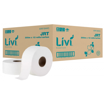 Livi 2-Ply Jumbo Toilet Tissue Roll (12 Rolls) 300m Livi 2-Ply Jumbo Toilet Tissue Roll (12 Rolls) 300m