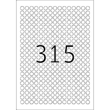 Herma Removable White Round Label 25'S (10mm, 20mm, 30mm)