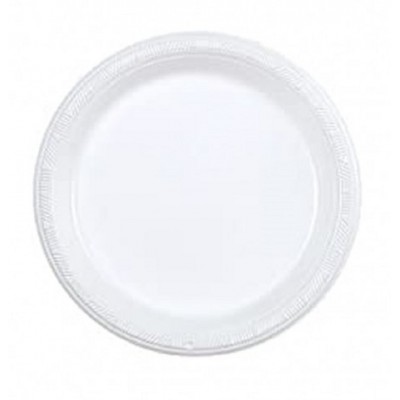Plastic Plate 9" White 50'S
