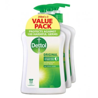 Dettol Anti-Bacterial Liquid Hand Wash (3 Bottles) 250ml
