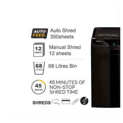 Fellowes Autofeed Shredder AutoMax-350C Cross Cut 350 Sheets