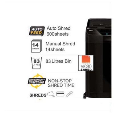 Fellowes Autofeed Shredder AutoMax-600M Micro Cut 600 Sheets