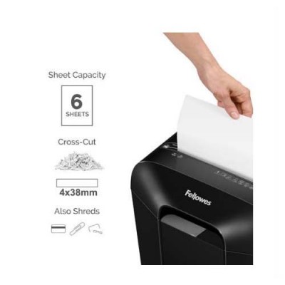 Fellowes LX25 Powershred Personal Shredder Cross Cut 6 Sheets