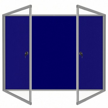 Enclosed Felt Noticeboard w/Open Acrylic Door & Lock (90 x 120cm) Aluminium Frame - With Installation