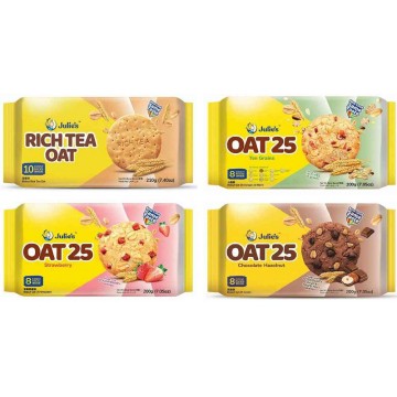Julie's Oat Cookies (24 Packets) 200g (Chocolate, Strawberry, Rich Tea, Ten Grains)