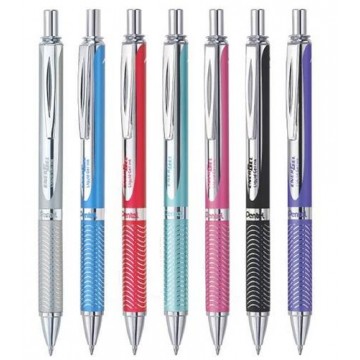 Pentel EnerGel Metal Body Retractable Roller Pen (Blue Ink) 0.7mm w/Gift Box
