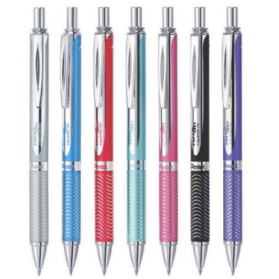 Pentel EnerGel Metal Body Retractable Roller Pen (Blue Ink) 0.7mm w/Gift Box
