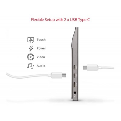 ViewSonic Portable USB-C Full HD IPS-Panel TD1655 Business Touch Monitor 16"