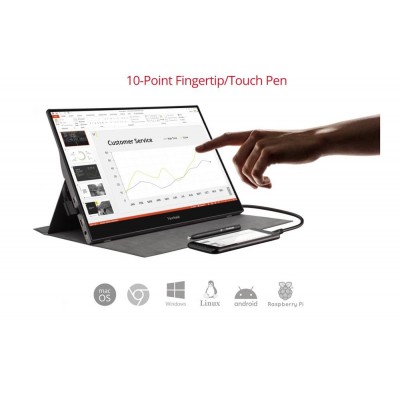 ViewSonic Portable USB-C Full HD IPS-Panel TD1655 Business Touch Monitor 16"