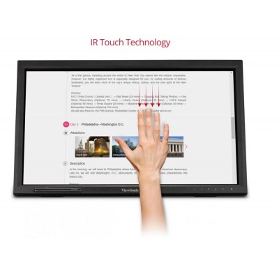 ViewSonic Ergonomic Full HD TN-Panel TD2223 Business Infrared Touch Monitor 22"