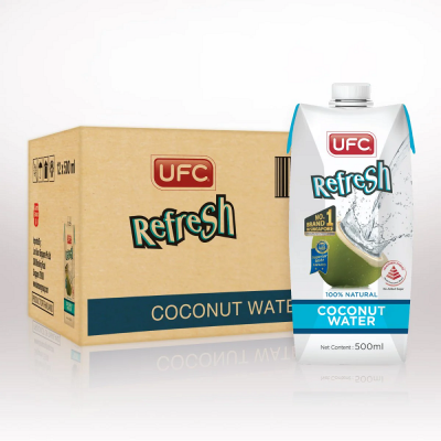 UFC Refresh 100% Natural Coconut Water 500ml  (12 Packs)