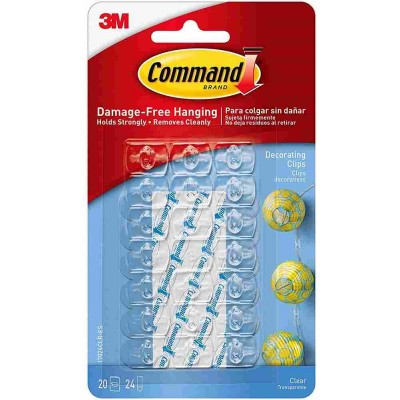 3M Command 17026CLR Damage-Free Hanging Clear Decorating Clips