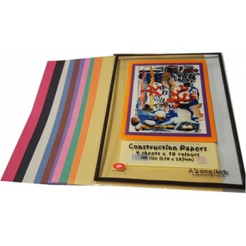 Azone Construction Papers 10-Colour (40 Sheets) 90gsm A4