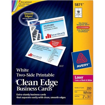 Avery Two-Side Printable Clean Edge Business Cards 200'S (2