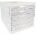 HnO File Cabinet 5-Drawers (338 x 265 x 250mm) Translucent White - 1