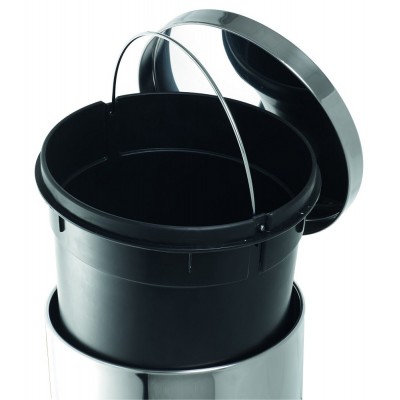 Round Stainless Steel Waste Bin w/Pedal (25.2 x 39.0cm) 12L