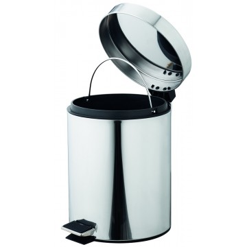 Round Stainless Steel Waste Bin w/Pedal (25.2 x 39.0cm) 12L