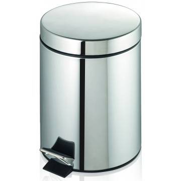 Round Stainless Steel Waste Bin w/Pedal (25.2 x 39.0cm) 12L