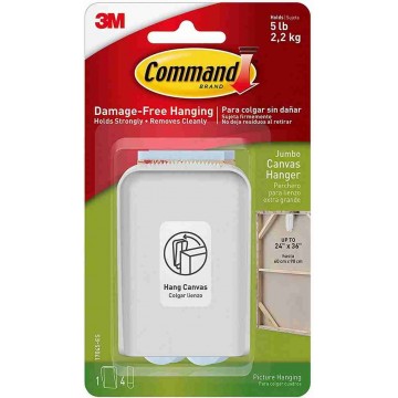 3M Command 17045-ES Damage-Free Picture Hanging Canvas Hanger Jumbo 2.2kg