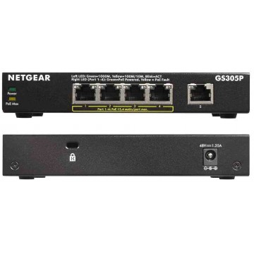NETGEAR 5-Port PoE Gigabit Ethernet Unmanaged Switch GS305P