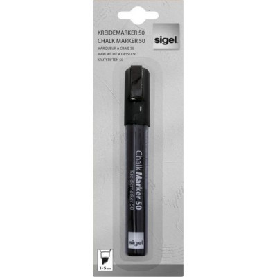 Sigel GL180 Chalk Marker 50 Chisel Tip Black