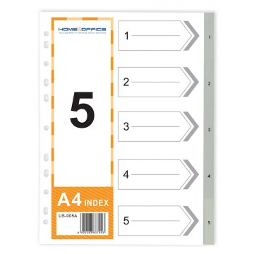 HnO PP Index Divider (1-5) A4 Grey
