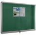 Felt Noticeboard w/Sliding Door & Lock (120 x 240cm) Aluminium Frame - With Installation - 1