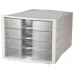 HAN File Cabinet 4 Drawers (368 x 294 x 235mm) Grey Clear - 1