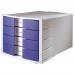 HAN File Cabinet 4 Drawers (368 x 294 x 235mm) Grey Blue - 1
