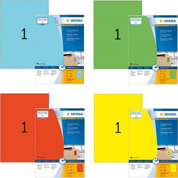 Herma Colour Labels 100'S (210 x 297mm)
