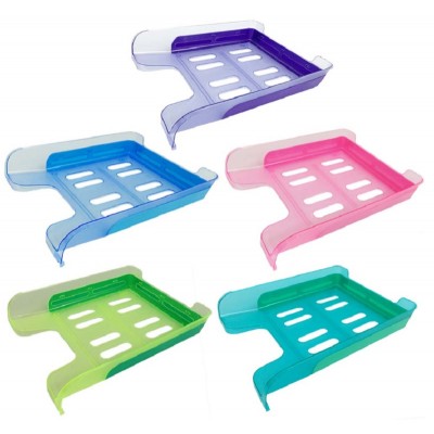 Metro Stackable Single Document Tray 3846S Neon Assorted (2 Pieces)