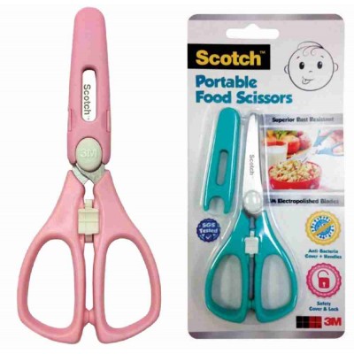 3M Scotch Antibacterial Portable Food Scissors w/Cover