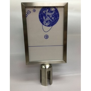 Queue Pole w/Belt & A4 Signage Board 1.35m