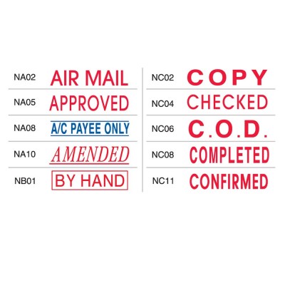 Shiny OA Pre-Inked Stamp (AIR MAIL, AMENDED, BY HAND, COPY, CHECKED etc)