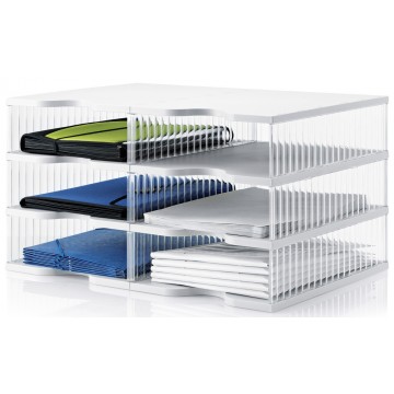 Styropost Duo-Tower Sorting Station 6 Compartments Grey/Clear