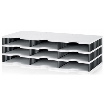 Styrodoc Trio Sorting Station 9 Compartments Grey/Black